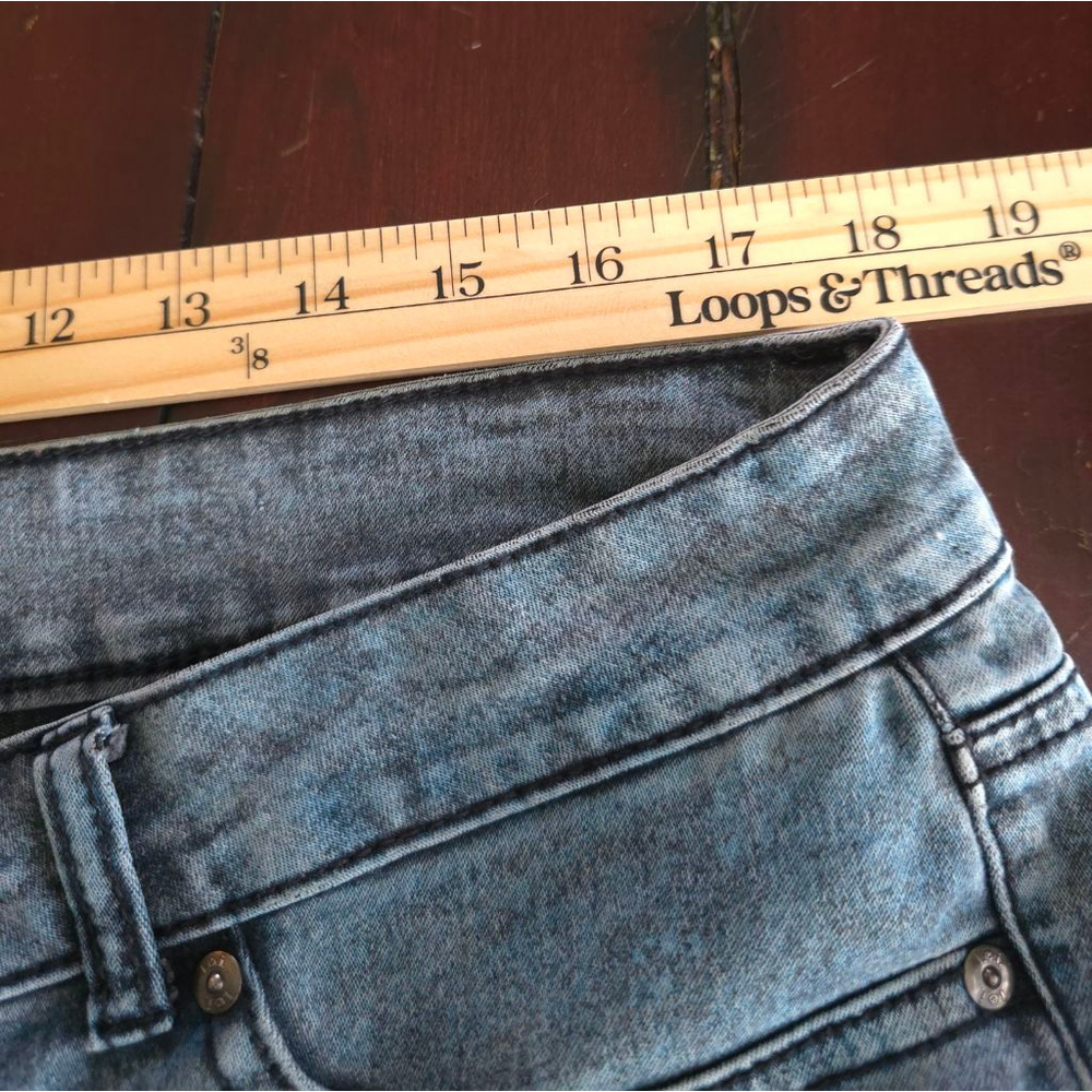 Women's Vintage Lei Plus Size Juniors 17 Teal Blue Acid Wash Stretch Jeggings - Picture 4 of 12